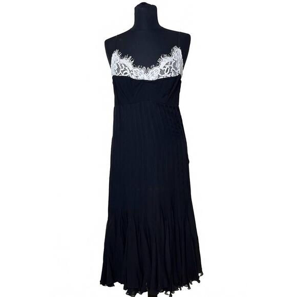 NEW MARIELLA BURANI women's lace chiffon dress in black